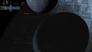 太空中帶有太空船和星場的死星 — 星星 壁紙