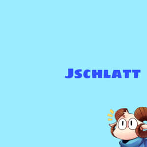 卡通公羊頭角色從角落探出，帶有「JSCHLATT」文字 — iPad Pro 12.9 壁紙