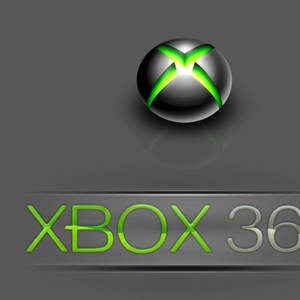 深灰色背景上的光澤Xbox 360標誌和文字