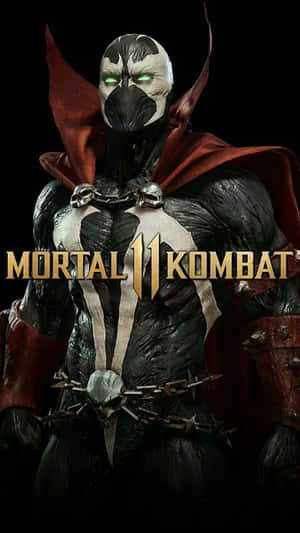 Mortal Kombat 11角色，帶有發光綠色眼睛和紅色斗篷 — 真人快打11 壁紙