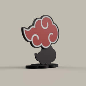 黑色底座上的紅黑雲朵符號，帶有白色輪廓。 — 曉 壁紙