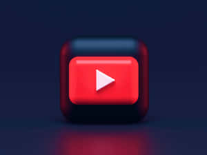 一個帶有紅色和黑色的3D渲染YouTube播放按鈕圖標。 — YouTube 壁紙