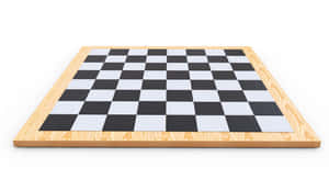 一個帶有黑白方格的木製棋盤，放在白色背景上。 — 國際象棋 壁紙