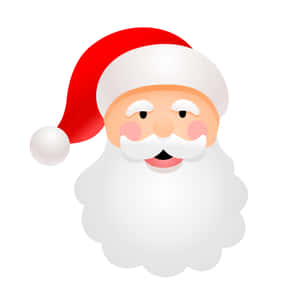 快樂卡通聖誕老人戴紅帽白鬍子微笑 — iPad 第10代 壁紙