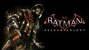 Batman Arkham Knight 遊戲標誌，配以黑暗兜帽反派。 — 騎士 GIF 壁紙