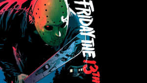 Friday the 13th 恐怖電影海報，戴面具的殺手和小屋 — 暮光 壁紙