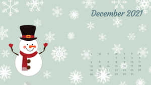 2021年12月雪人節日曆，附雪花 — 十二月 GIF 壁紙