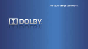 Dolby標誌在藍色漸變背景上帶有倒影和標語。 — 風景動圖 壁紙