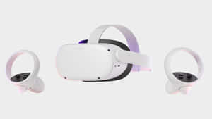 Oculus VR頭戴式裝置和控制器在純色背景上 — 簡潔 壁紙