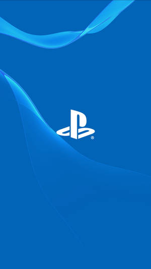 PlayStation標誌，藍色背景上有藍色流動絲帶。 — PlayStation GIF 壁紙