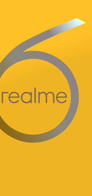 Realme 品牌標誌，黃色背景上帶有數字六 — 黃色 壁紙