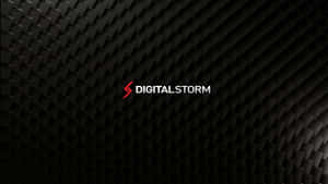 Digital Storm 標誌喺帶有彎曲幾何圖案嘅黑色紋理背景上。 — YouTube 壁紙