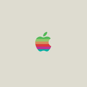 米色背景上的彩虹條紋蘋果標誌 — iPad Pro 13 壁紙
