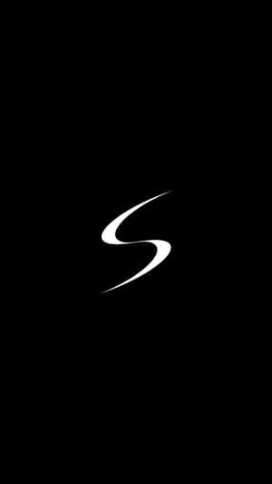 黑色背景上的風格化白色S標誌 — 三星 Galaxy S20 壁紙