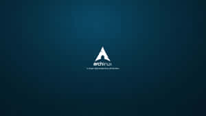 深藍綠色背景上的Arch Linux標誌，附有標語 — 凌志標誌 GIF 壁紙