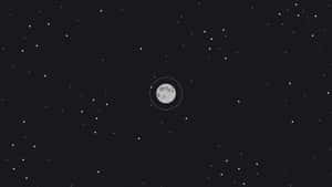 黑暗夜空中的月亮與星星數位插圖 — 極簡美學 壁紙