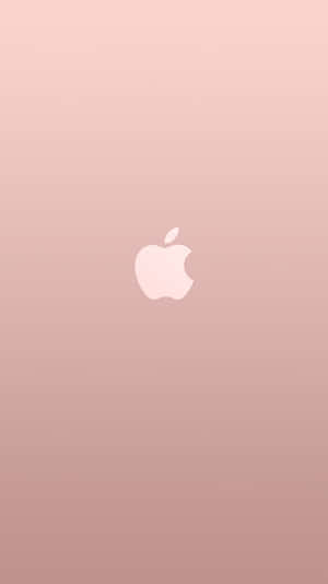 白色 Apple 標誌置於玫瑰金漸變背景中央。 — 玫瑰金 iPhone 壁紙