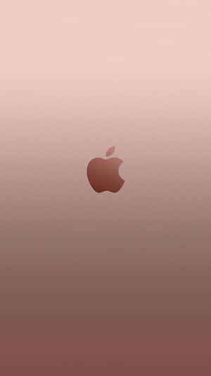 玫瑰金漸變背景，中央有Apple標誌 — 玫瑰金 iPhone 壁紙