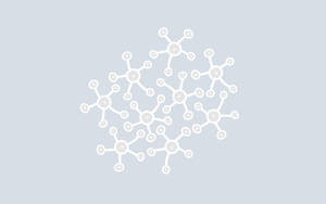 灰色背景上的抽象白色分子網絡 — 簡約風格 壁紙