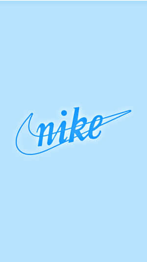 淺藍色背景上的藍色Nike標誌 — 簡約藍色美學 壁紙