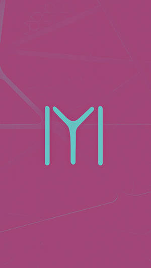 洋紅色背景上的青色 IYI 標誌，帶有微妙的幾何圖案。 — 深藍色美學 壁紙