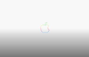 漸變灰色背景上的彩虹輪廓蘋果標誌 — MacBook Pro 壁紙