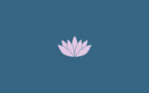 一個風格化的紫色蓮花，位於青色背景上。 — 花卉 iPhone 壁紙