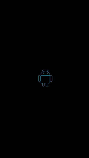 黑色背景上的發光藍色Android機械人圖標 — 凌志標誌 GIF 壁紙