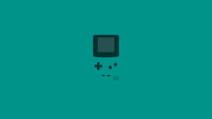 黑色 Game Boy 圖示在青色背景上 — 4K 遊戲 壁紙