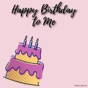 帶有蠟燭和「Happy Birthday to Me」文字的生日蛋糕。 — 生日快樂俾自己 壁紙