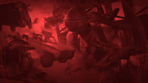 在激烈的戰鬥場景中，士兵和車輛懸浮在半空中。 — 遊戲 壁紙