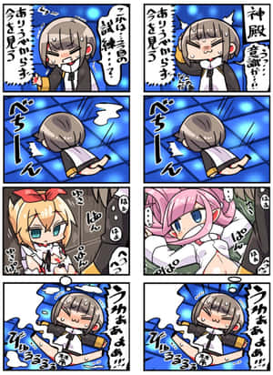 動漫角色喺漫畫面板中，帶有日文文字同藍色能量效果。 — Kindle 壁紙