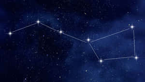 一張星圖，顯示深藍色夜空中的一個星座。 — 夜空 壁紙