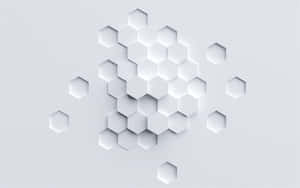 淺灰色背景上帶有柔和陰影的抽象3D六邊形圖案。 — 界王拳 壁紙