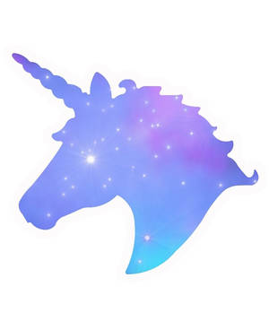 一個充滿星星和宇宙色彩的獨角獸頭部。 — 極簡美學 壁紙