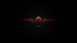 紅色幾何標誌，帶有文字「geared for gamers」，位於黑色背景上。 — 黑色動態圖 壁紙