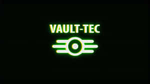 發光的綠色Vault-Tec標誌帶有掃描線，在黑色背景上。 — 凌志標誌 GIF 壁紙