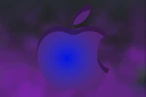 發光的Apple標誌在藍色和紫色漸變背景上 — 深紫色美學 GIF 壁紙