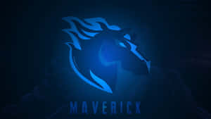 深色背景上發光藍色馬頭標誌及文字 maverick — 虹彩六號：圍攻行動 壁紙
