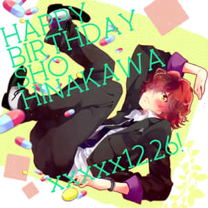 動畫角色用漂浮的藥丸和彩色文字慶祝生日。 — Naruto and hinata GIF 壁紙