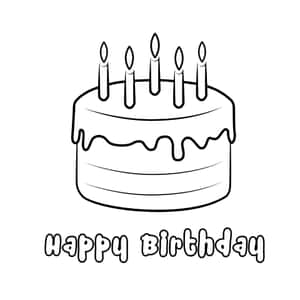 一個帶有蠟燭和生日快樂文字的生日蛋糕。 — 生日蛋糕 壁紙