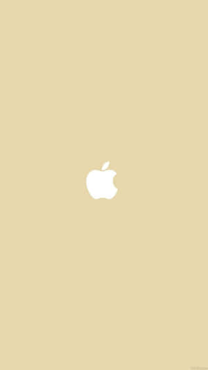 米色背景上的白色Apple標誌 — 金色閃粉 壁紙