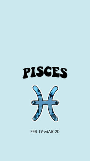 雙魚座星座符號，日期範圍在淺藍色背景上。 — 雙魚座 GIF 壁紙
