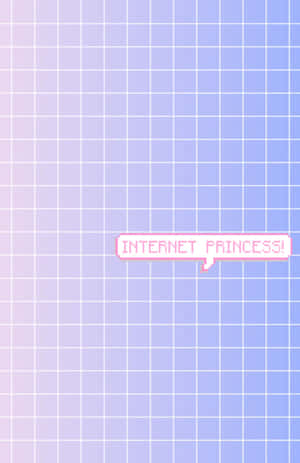 像素對話框寫著 internet princess，位於粉彩網格背景上。 — Honor MagicPad4 壁紙