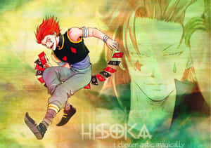 動漫角色 Hisoka 擲出撲克牌，背景有模糊面孔。 — Hisoka GIF 壁紙