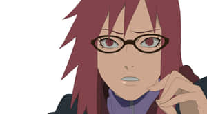 紅髮戴眼鏡的動漫女孩沉思的樣子。 — 漩渦鳴人 GIF 壁紙