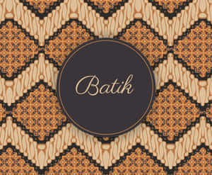 蠟染紡織圖案，帶有複雜的幾何設計和一個標有 Batik 的中央圓圈。 — 美學圖案 壁紙