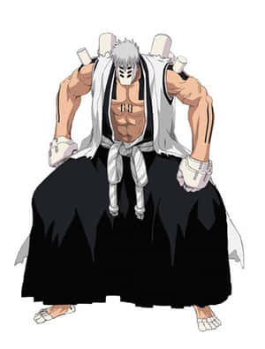 白髮戴面具的動漫角色，穿著黑色長袍和白色護臂。 — 武士Champloo 壁紙