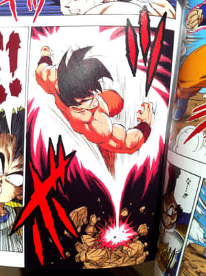 動漫戰士向下出拳導致爆炸和碎片 — Galaxy Z TriFold 壁紙