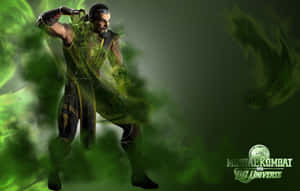Mortal Kombat 角色在綠色能量光環中準備戰鬥。 — 超級英雄 壁紙